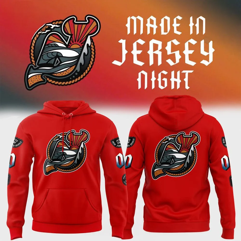 New Jersey Devils "Made In Jersey" Night 2025 Special Red Hoodie Ice Hockey